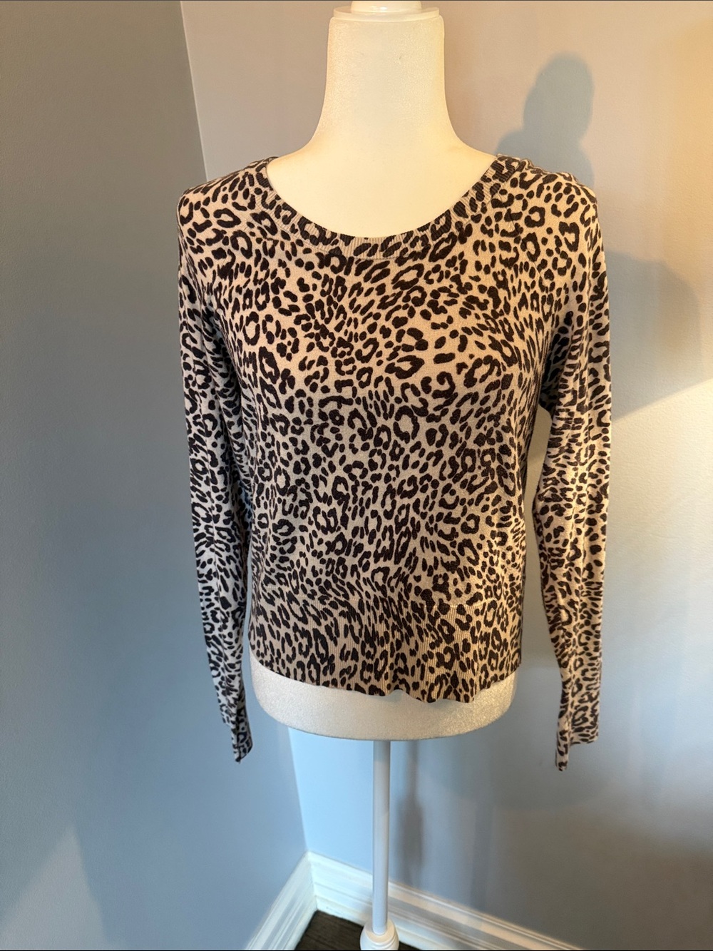 Sanctuary Leopard Print Long Sleeve Top - Tan & Black